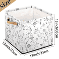 thumbnail image 4 of CURLYOOT Rustic Plant Grey Flower Cube Storage Bin, 13 x 13 x 13 Storage Cube Bins for Organizing, Fabric Foldable Closet Baskets with Handles for Closet, Shelves, Clothes, 4 of 7