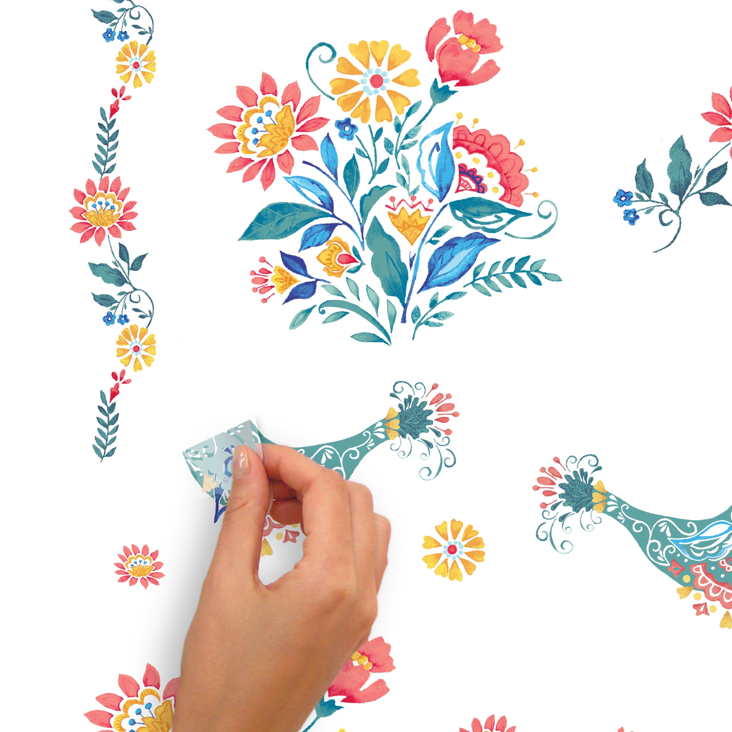 The Pioneer Woman Mazie Floral 24-Pieces Peel and Stick Wall Decals