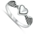thumbnail image 4 of Beautiful Promise Heart Wing Ring .925 Sterling Silver Band Jewelry Female Male Unisex Size 6, 4 of 4