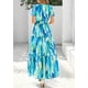thumbnail image 2 of Vestido largo PRETTYGARDEN para mujer, bohemio, floral, azul, XXL, 2 of 9