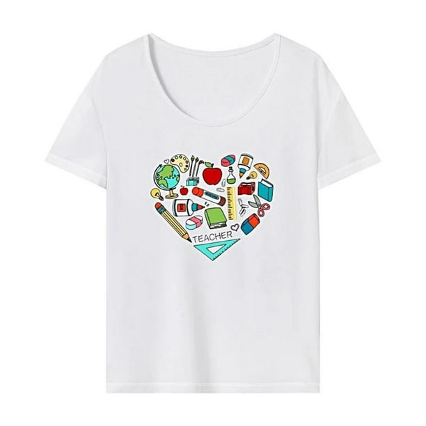 Camiseta básica para mujer jinwen simple cuello redondo para viajes S