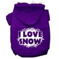 thumbnail image 4 of Christmas Pet Dog  Cat Hoodie Screen Printed, "I Love Snow", 4 of 11