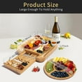 thumbnail image 3 of Charcuterie Board Set - Large Bamboo Cheese Board and Knife Set, Serving Tray, Platter for House Warming Gifts New Home, Wedding & Bridal Shower Gift, Birthday Gift for Women, 3 of 7
