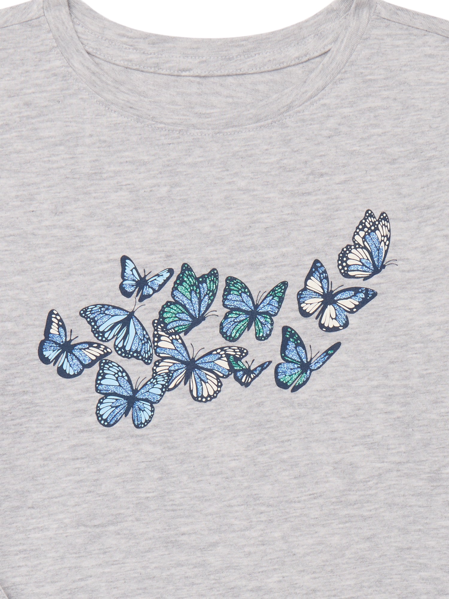 Wonder Nation Girls Embellished Tee with Long Sleeves, Sizes 4-18 & Plus