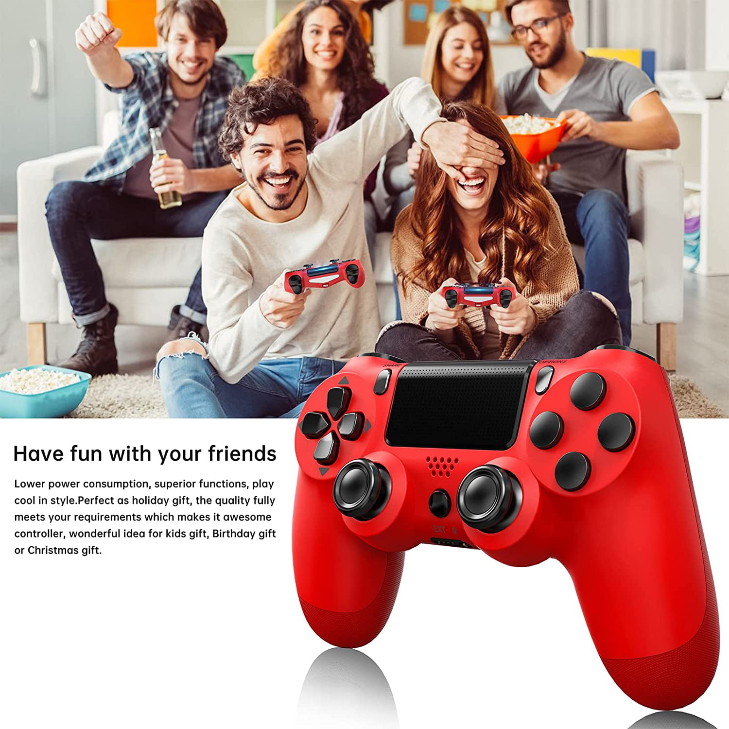  DualShock 4 Wireless Controller for PlayStation 4 - Magma Red :  Videojuegos