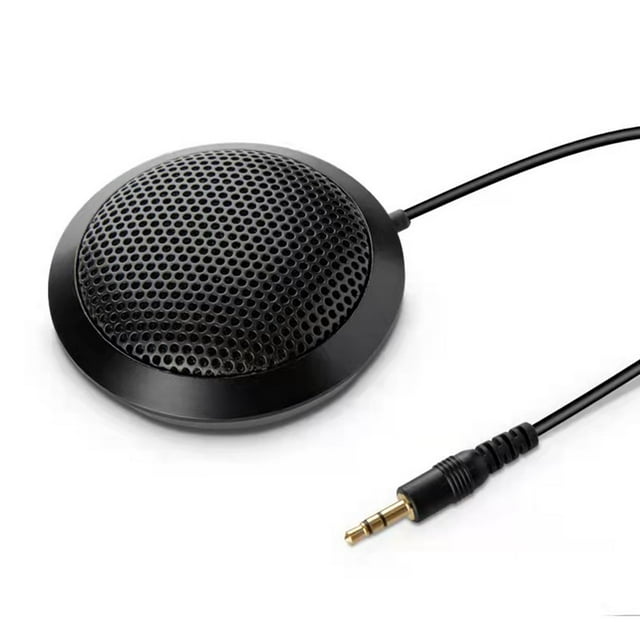 EstbridgeUSB/3.5mm Conference Microphone Anti-Slip Base 360° Omnidirectional Condenser Mic Omnidirectional Condenser PC Microphone for Video Conference Gaming Chatting