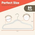 thumbnail image 2 of White Velvet Hangers 80 Pack – 360° Swivel Hook, Non-Slip, Space-Saving, Heavy-Duty 11 lbs Capacity – Smooth Velvet Finish for Crease-Free Clothes & Effortless Closet Organization., 2 of 8