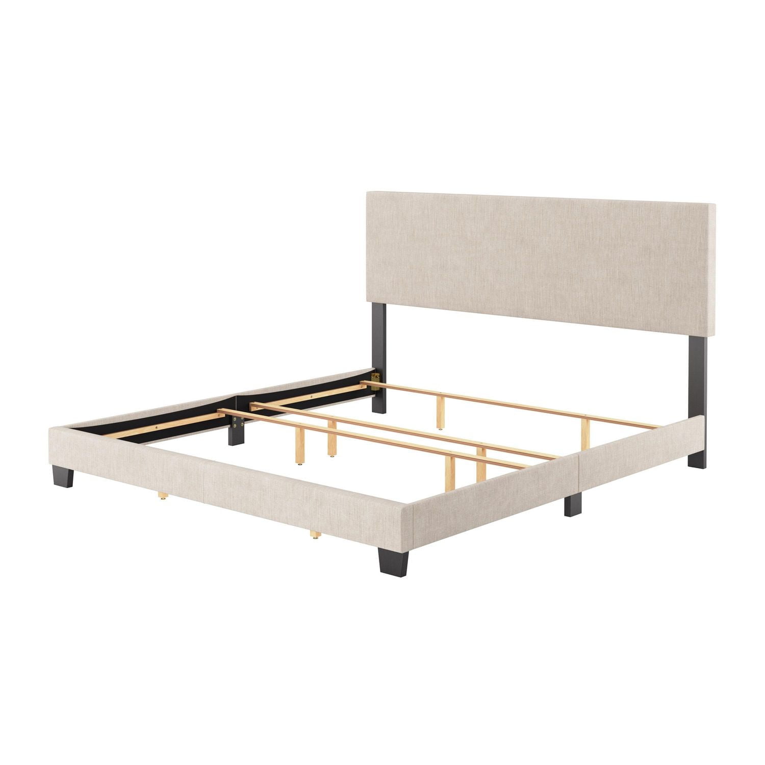CorLiving Celeste Modern Upholstered Adult King Bed Frame with Headboard, Box Spring Required
