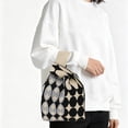 thumbnail image 2 of Unique Bargains 1 Pc Knitted Wrist Bag Star Gift Bag Beige Black, 2 of 5