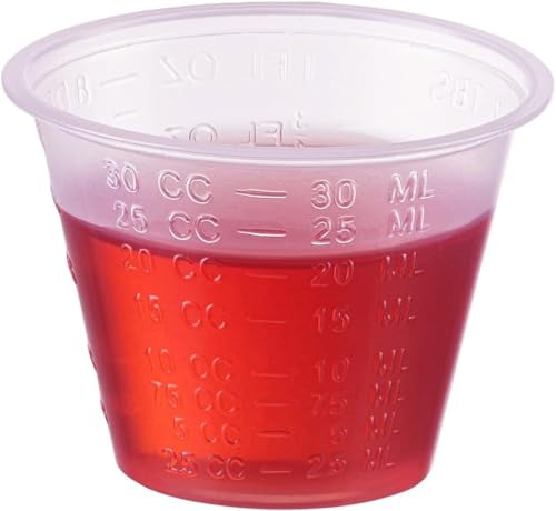 Disposable Bulk Plastic Graduated Measuring Medicine Cups for Pills, Liquid  Medication, 1 oz (30ml) Cup for Mixing and Measuring Epoxy, Resin, Paint  (300) - Walmart.com