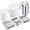 Silver, variant on 350PCS Gold Plastic Dinnerware Set - Gold Plastic Plates Disposable for 50 Guests Include 50 Dinner Plates,50 Dessert Plates,50 Forks,50 Knives,50 Spoons,50 Cups&50 Napkins for Party