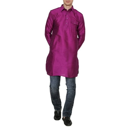 

Royal Occassional Silk Blended Pathani Kurta s for Men Purple