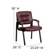 thumbnail image 6 of Emma + Oliver Burgundy LeatherSoft Executive Reception Chair with Black Metal Frame, 6 of 12