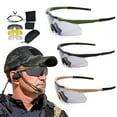 thumbnail image 3 of New Tactical Goggles Outdoor Sports Climbing Fishing Safety Glasses CS Game Equipment 3 Lens Set Protection Eyewear (A2-Green), 3 of 7