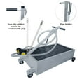 thumbnail image 5 of Ouyessir 25 Gallon Electric Oil Drain Pan Low Profile Oil Change Pan with Electric Pump,Swivel Casters Wheels,8 FT Hose, T-Handle and J-Shaped Hook for Cars, SUVs, Trucks, Buses, RVs, Gray, 5 of 8