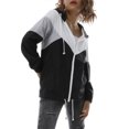 thumbnail image 3 of Women Lightweight Long Sleeve Hooded Jacket Color Block Waterproof Casual Utility Outwear, 3 of 8