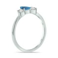 thumbnail image 2 of SZUL Women's 1/2 Carat TW Pear Shape Blue Topaz and Diamond Ring in 10K White Gold, 2 of 6