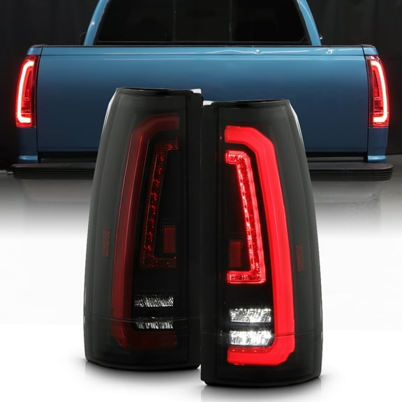 For 1988-1998 Chevy/GMC C10 C/K 1500 2500 3500 Black Smoke Full LED Tail Lights