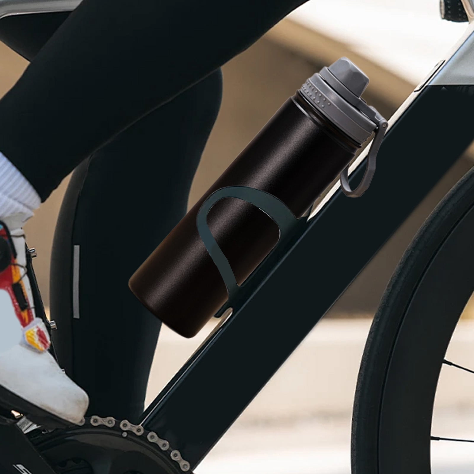 YiJuHui 5pcs Vacuum Insulated Tumbler with Carry Loop, Leakproof Stainless Steel Water Bottle for Hot & Cold Drinks, Portable Travel Mug for Commuting and Outdoor Activities 750ml