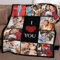 thumbnail image 4 of Custom Blanket with Photos Text Customized Blanket Personalized Flannel Throw Blankets for Adult Kid Birthday Christmas Fathers Mothers Valentines Day Customized Gift A Blankets, 4 of 5