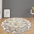 thumbnail image 1 of Floral Area Rugs Peony Flower Shape Area Rugs Non-Slip Rugs Floral Shaggy Carpet Bath Mat for Living Room Bedroom Dinning Room, Grey, 3.3'x3.3', 1 of 7