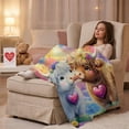 thumbnail image 7 of Valentines Blanket Gifts for Women Love Hearts Throw Blanket 27.56x39.37inch Extra Soft Lightweight Warm Plush Flannel Fleece Blanket for Anniversary Wedding Bedding Sofa, 7 of 7