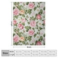 thumbnail image 4 of FUMJ  Rose Throw Blanket, Pattern with Pink Roses Bouquet Leaves Branches Girly English Design Art, Flannel Accent Piece Soft Couch Cover for Adults, Pink White, 4 of 6