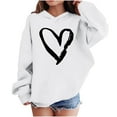 thumbnail image 1 of Sudadera con capucha y estampado de corazón de San Valentín, sudadera de manga larga para niños y niñas, chaqueta para niñas de talla mediana y grande., 1 of 7