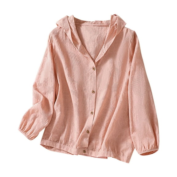 Quinlirra Hoodies for Women Cheap Womens Long Sleeve Hooded Blouse Solid Color Oversize Tops Cardigan Button