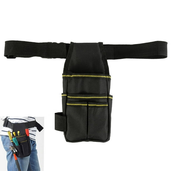 SESAVER Oxford Cloth Tool Belt Bag Pocket Pouch Belt Small Pocket Tool Bag Tool Organizer with Waist Belt Heavy Duty Professional Waist Work Pouch Multi-Pocket Tool Holder for Electricians Technician