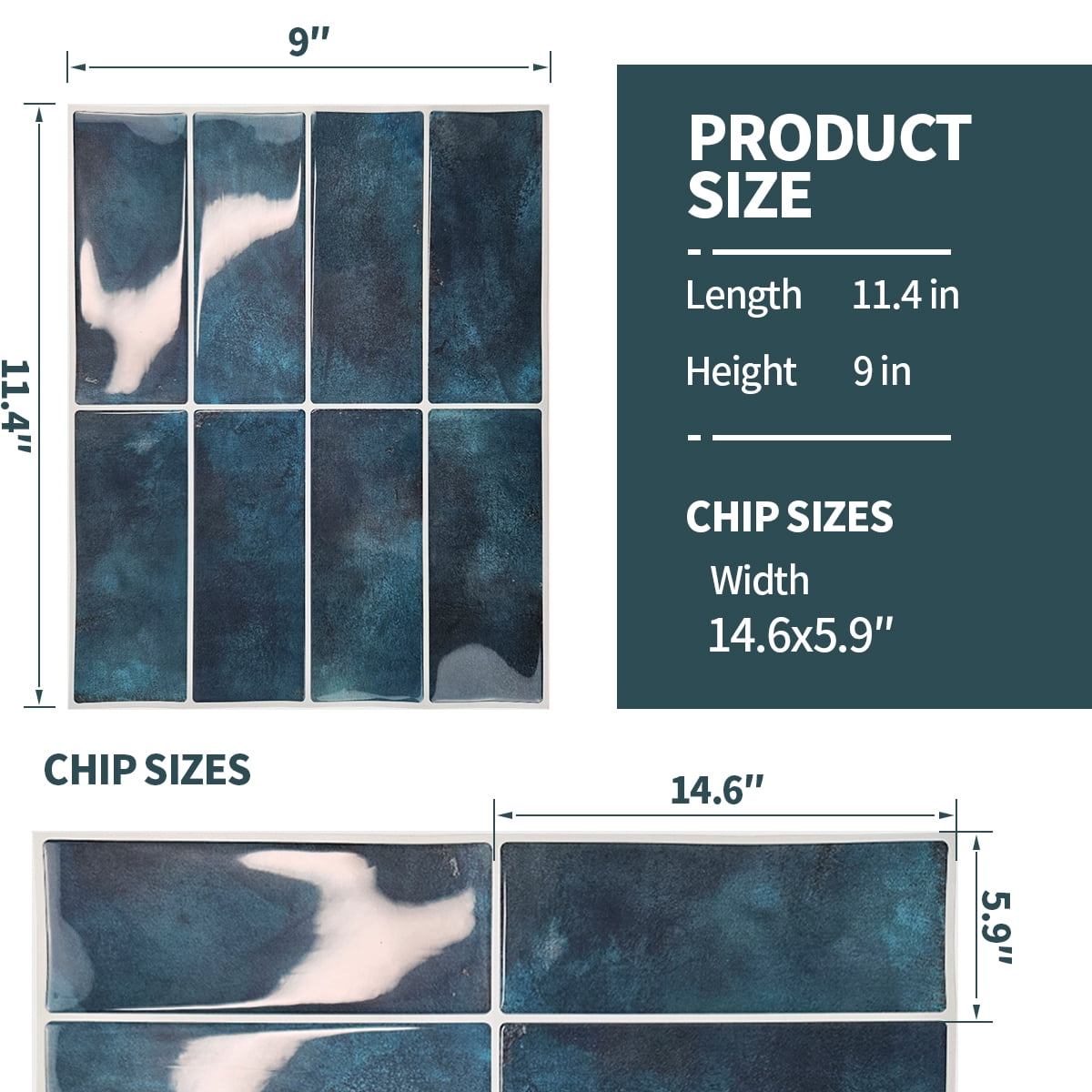 Peel and Stick Backsplash 3D Wall Tiles,Self-Adhesive,Oil Proof,Waterproof, Removable Wall Panels for Kitchen & Bathroom,Modern Design, Easy Install (10.7ft，12x9 inch,14 Pack)