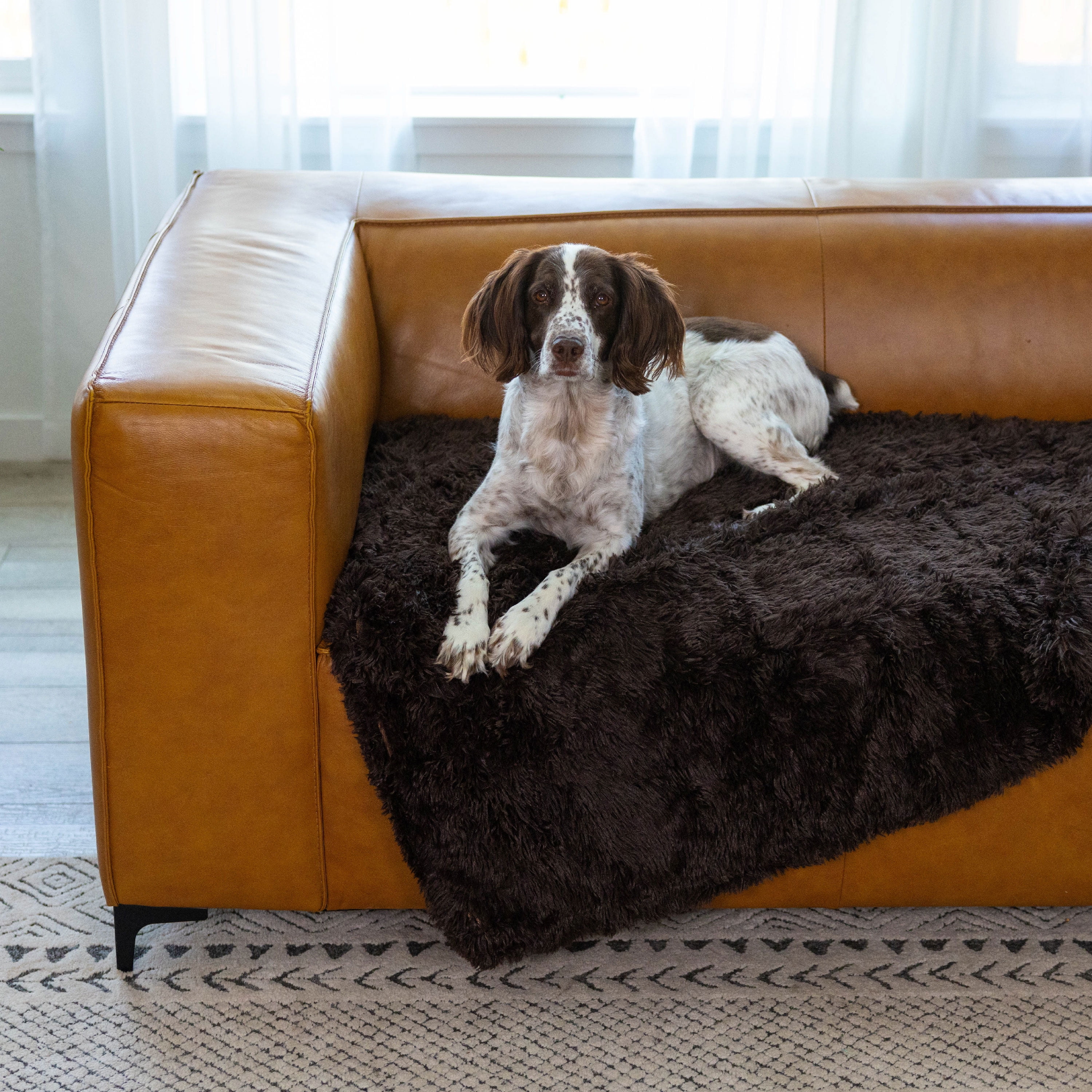 Best Friends by Sheri Calming Shag Dog Blanket – Ultra Soft Faux Fur Pet Throw, Anxiety-Relief, Lightweight Warm Bed Cover for Dogs and Cats, Machine Washable, Dark Brown, 40" x 50"