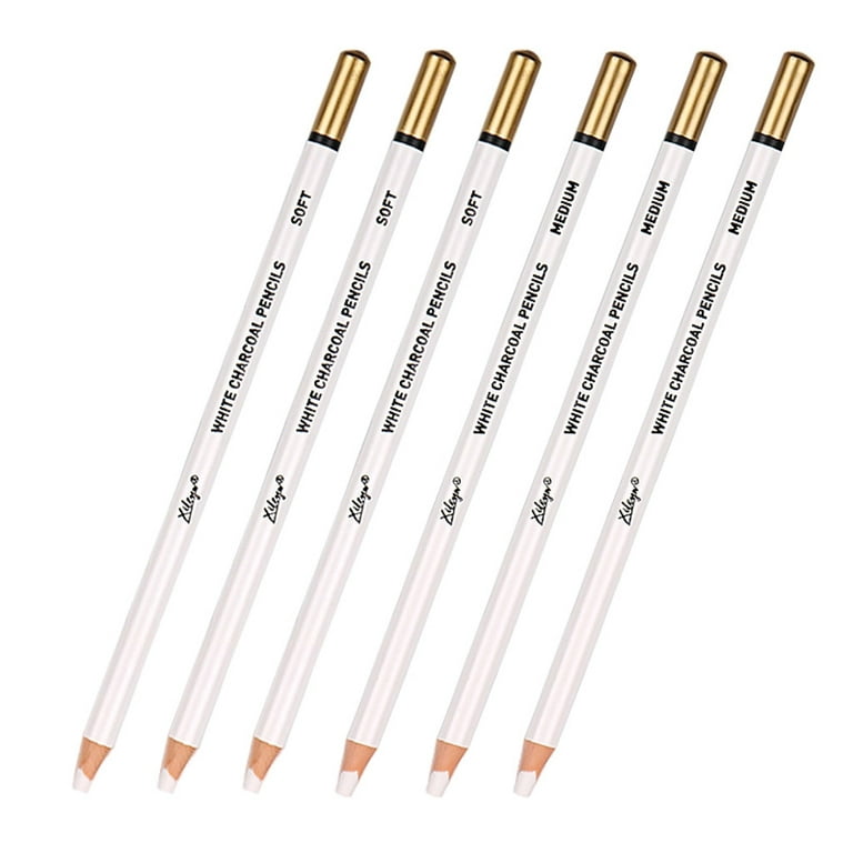 ZPAQI Set of 6 Sketch Highlight White Pencils Ideal for Drawing
