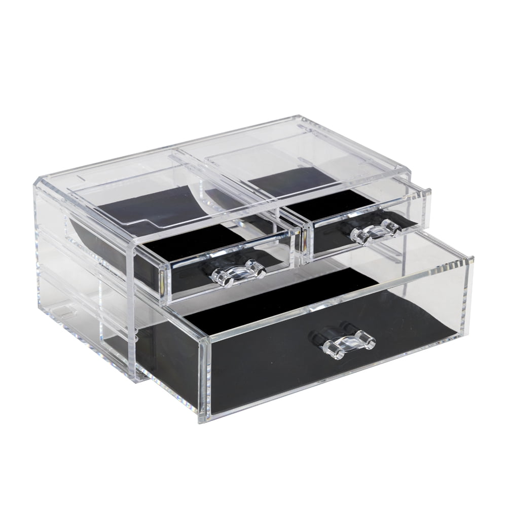 Acrylic Jewelry & Cosmetic Storage Display Box with 3 Drawers/Cosmetic Organizer