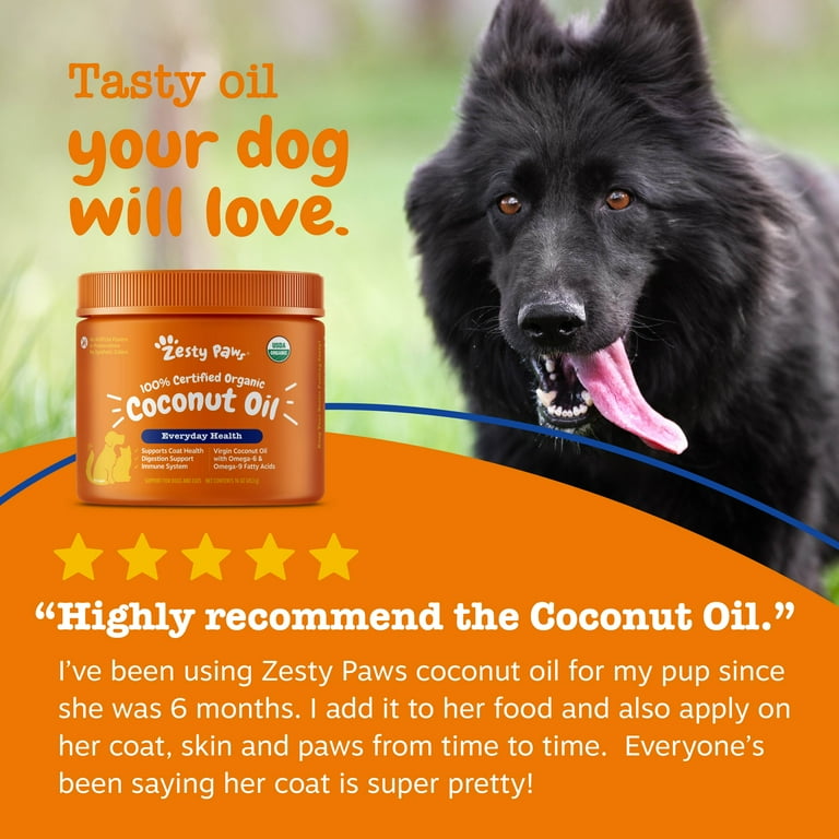 Free Shipping! Zesty Paws Organic Coconut Oil for Dogs Cats 16oz