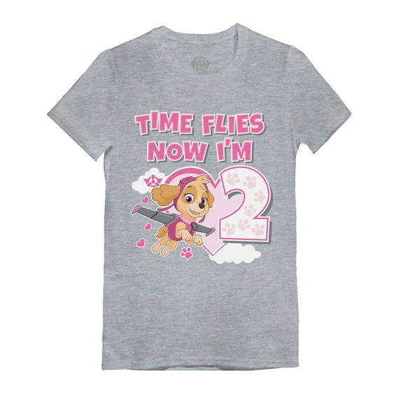 Tstars Girls Toddler 2nd Birthday Shirt Gift Birthday Gift for 2 Year Old Nickelodeon Paw Patrol Skye Birthday Shirts for Girl Birthday Party Graphic Tee B Day Infant Girls Fitted T Shirt