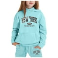 thumbnail image 2 of Kids Sweatsuits Girls Sweat Set Child Toddler Boys Girls Long Sleeve Solid Warm Hoodie Pullover Tops Pants Kids Outfits Sweat Suit, 2 of 3