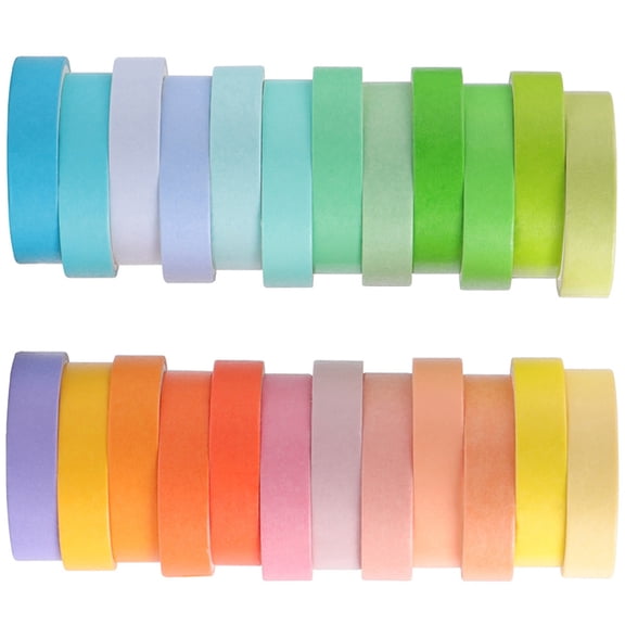 unbranded 24 Rolls Paper Tape Macaron Washi Tape Tearable Tape Washi Tape Child 200X0.8CM