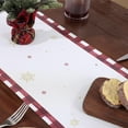 thumbnail image 6 of Waterclor Buffalo Plaid Christmas Trees Table Runner, Vinyl Non-Slip Winter Kitchen Dining Table Decoration for Indoor Outdoor Holiday Home Party Decor 12"x70" Red and White, 6 of 6