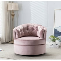 CAROCC Modern Akili Swivel Accent Chair Barrel Chair for Home Living Room Modern Leisure Chair Pink