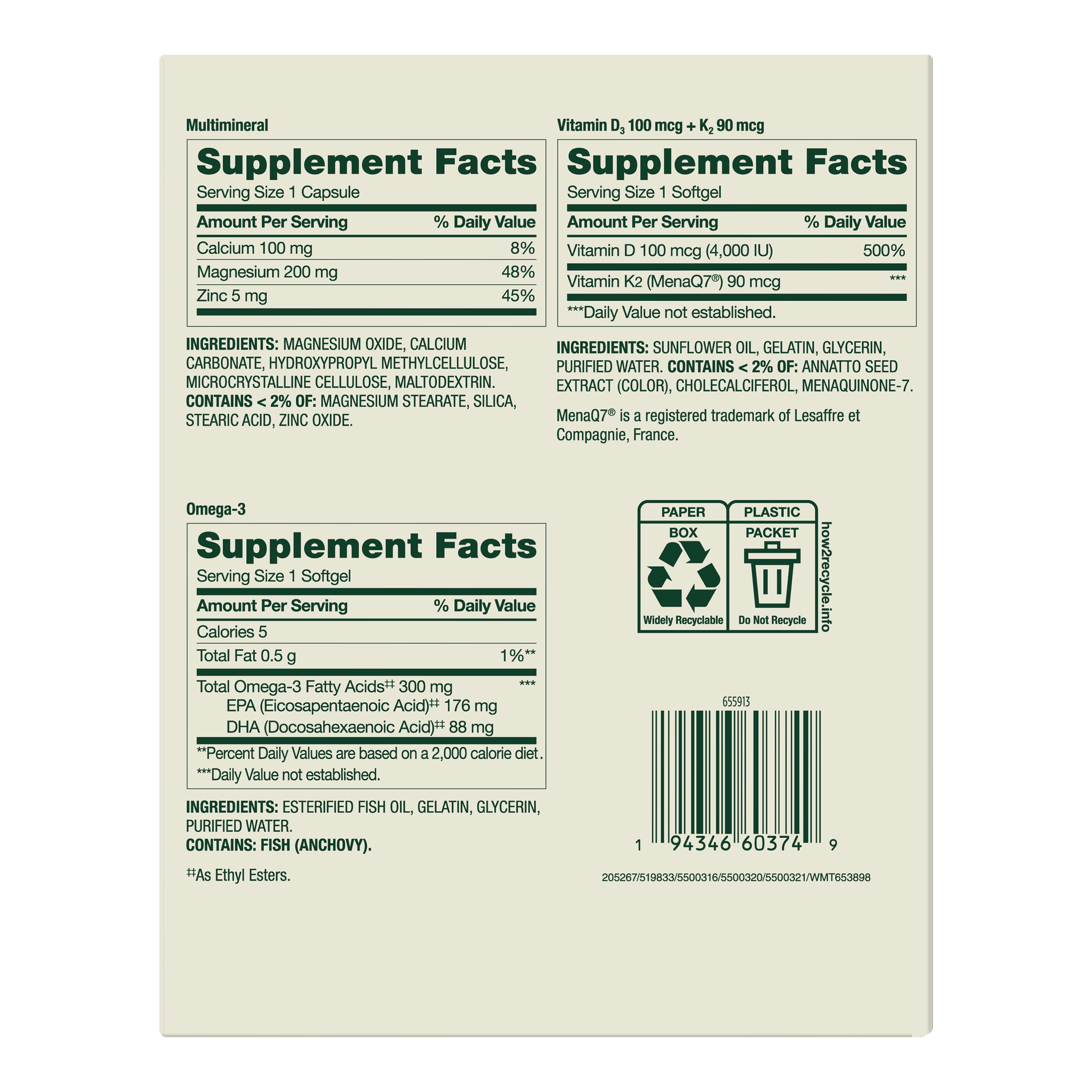 Spring Valley Adult Wellness Daily Pack, 30ct