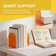 thumbnail image 3 of REGALWOVEN Clear Acrylic Bookends for Shelves,Invisible Book Ends, Modern Non-Skid Book Stopper for Office Home Decor,2Pcs Charming Orange 4.7"L x 3.9"W x 6.1"H, 3 of 5