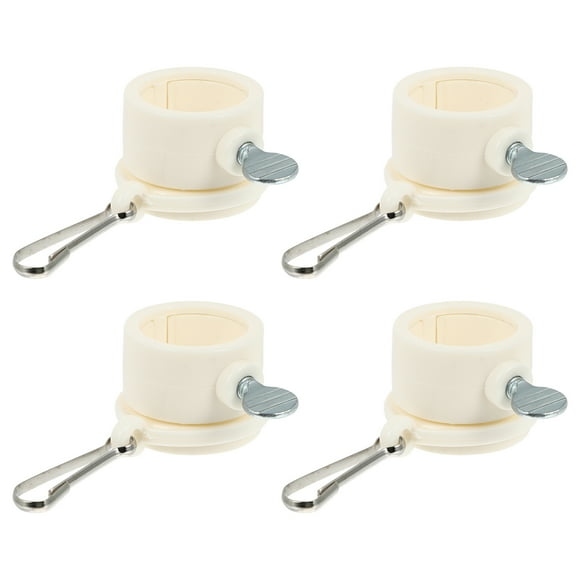 MasteelfCA 4 Pcs Attaches de Drapeau de 1 Pouce Anneaux de Mât de Drapeau avec Pince de Drapeau en Métal (Blanc)