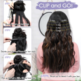 thumbnail image 3 of Morovan 22 Inch Clip-In Hair Extensions - 5-Piece Wavy Synthetic Hair Set, Natural Black for Women, Heat Resistant Fibers, 3 of 7