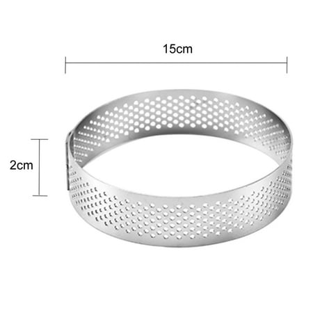 15cm Household Round With Hole Breathable French Style Mousse Cake Ring Kitchen Baking Tool, Smooth Surface And Easy to (Best Way To Clean Baking Pans)