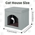thumbnail image 5 of PinkSheep Collapsible Fabric Cat House Cat Bed Cave Cat Cube Condo for Indoor Cats Gray, 5 of 6