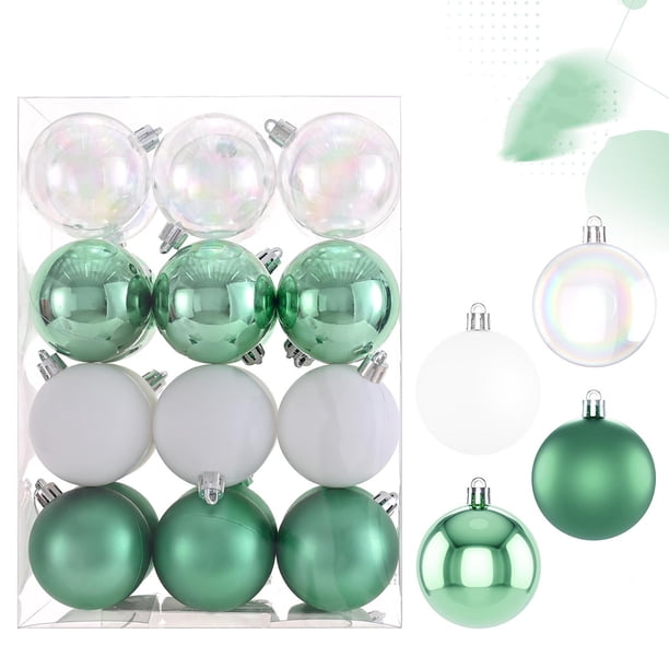 Teissuly Christmas Decorations Transparent Electroplating 6cm Plastic Ball Holiday Pendant Christmas Tree Hanging Ball Christmas Ball Set(24Pcs) Teissuly WER202310230197