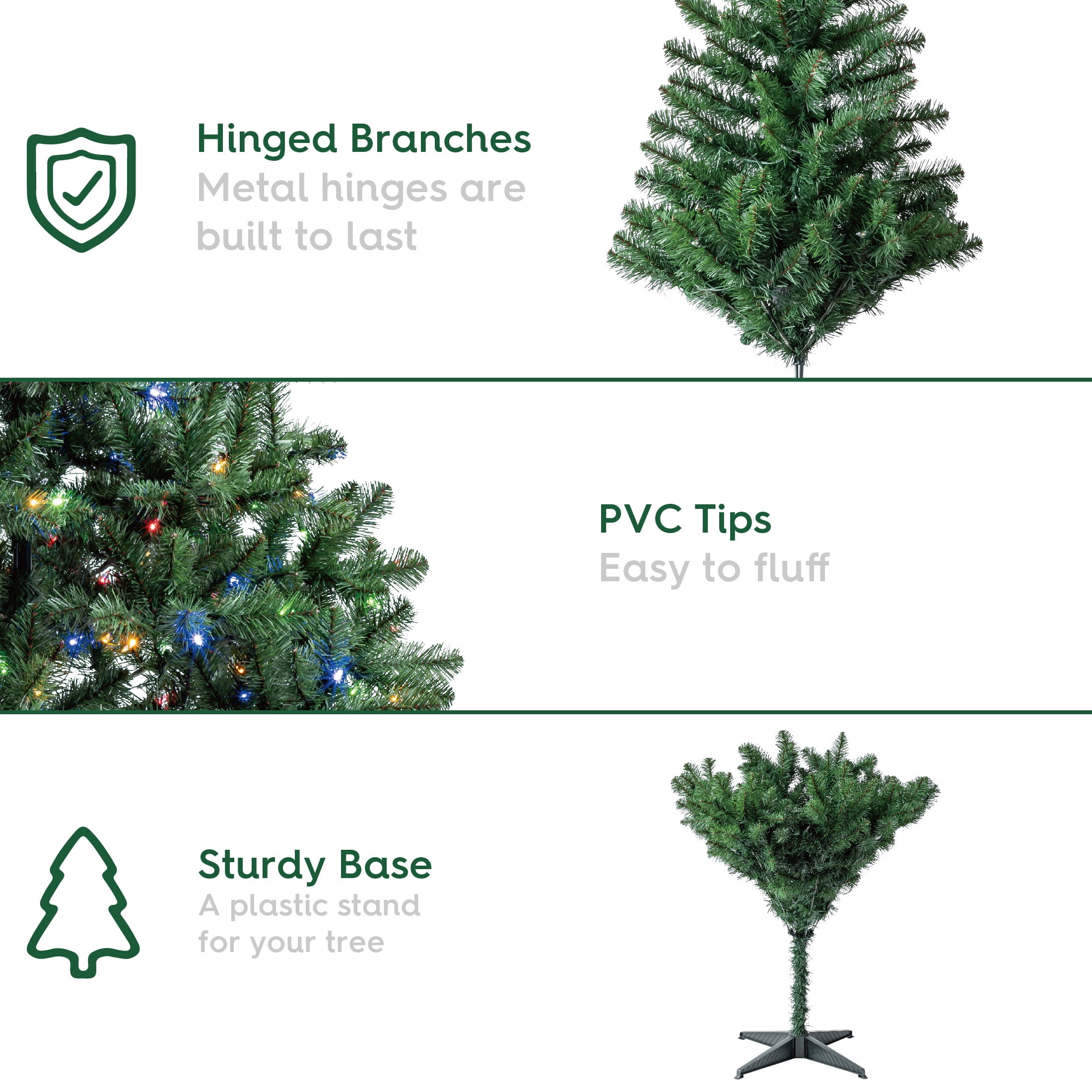 6.5' Pre-Lit Madison Pine Green Artificial Christmas Tree with Color-Changing LED Lights, by Holiday Time