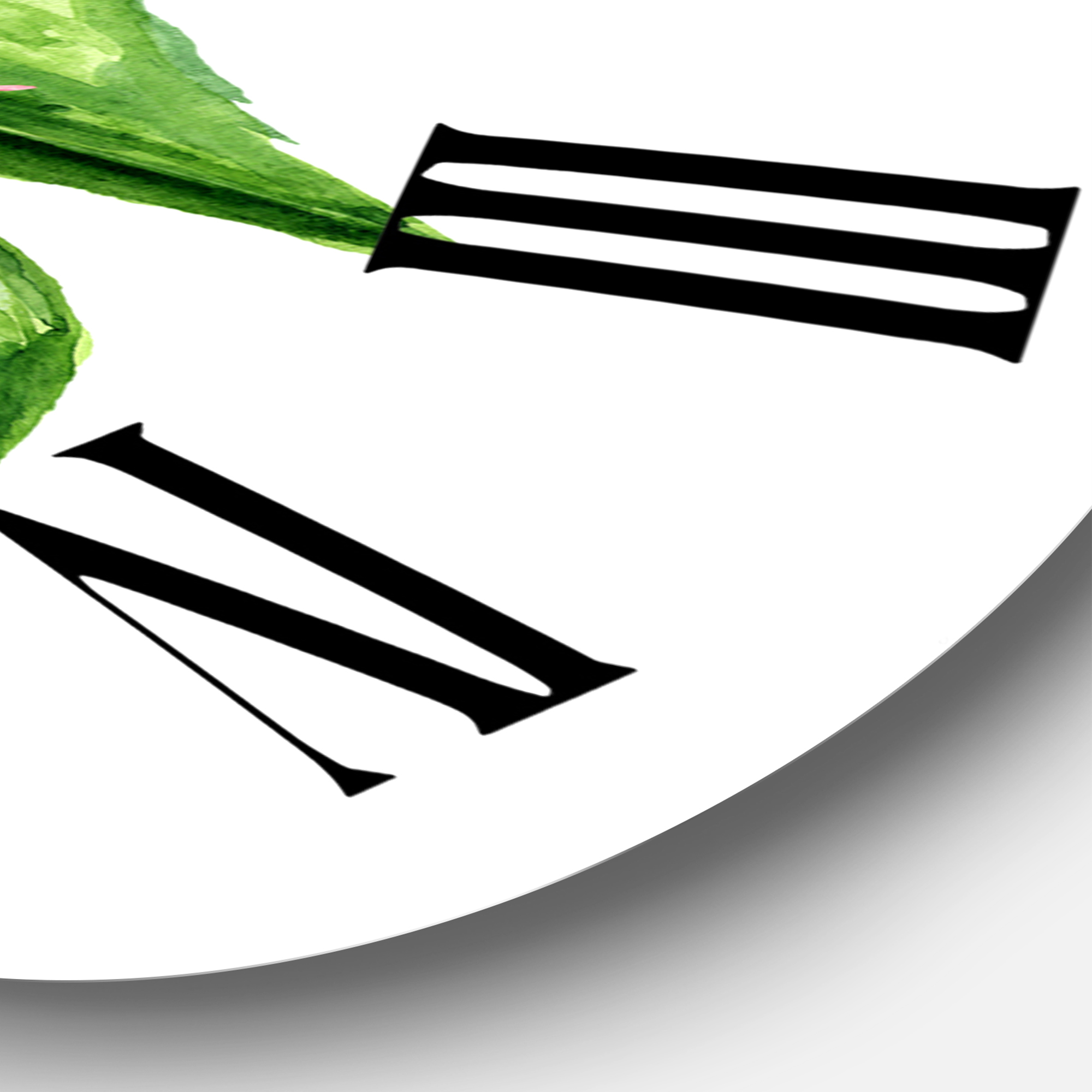 Designart 'Anthurium Tailflower Or Flamingo Flower In The Pot' Traditional Wall Clock