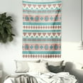 thumbnail image 3 of Tribal Tapestry, African Vintage Design Native Ethnic Style Artsy Geometric Triangles Print, Wall Hanging for Bedroom Living Room Dorm Decor, 40W X 60L Inches, Cream Aqua and Peach, by Ambesonne, 3 of 5